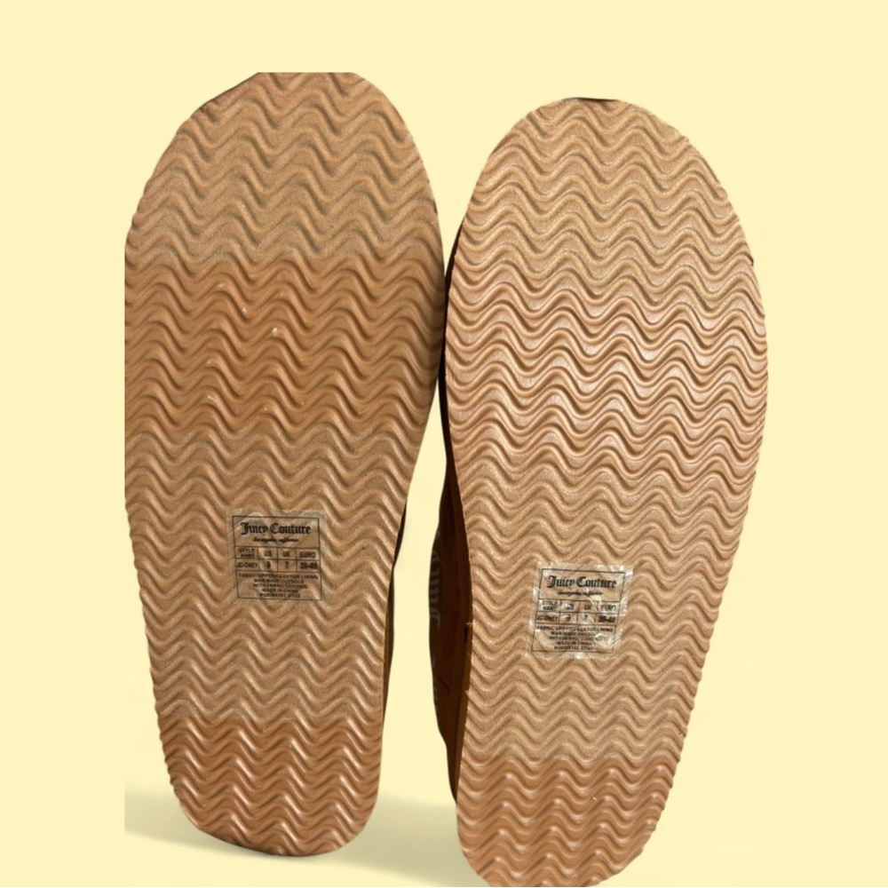 Juicy Couture Tan Velour Slip-On Slippers | Size 9 - NEW - Picture 4 of 5